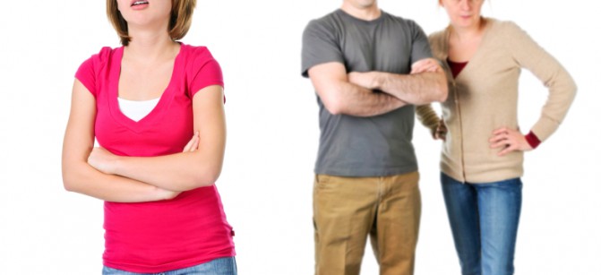 Teenage girl in trouble with parents