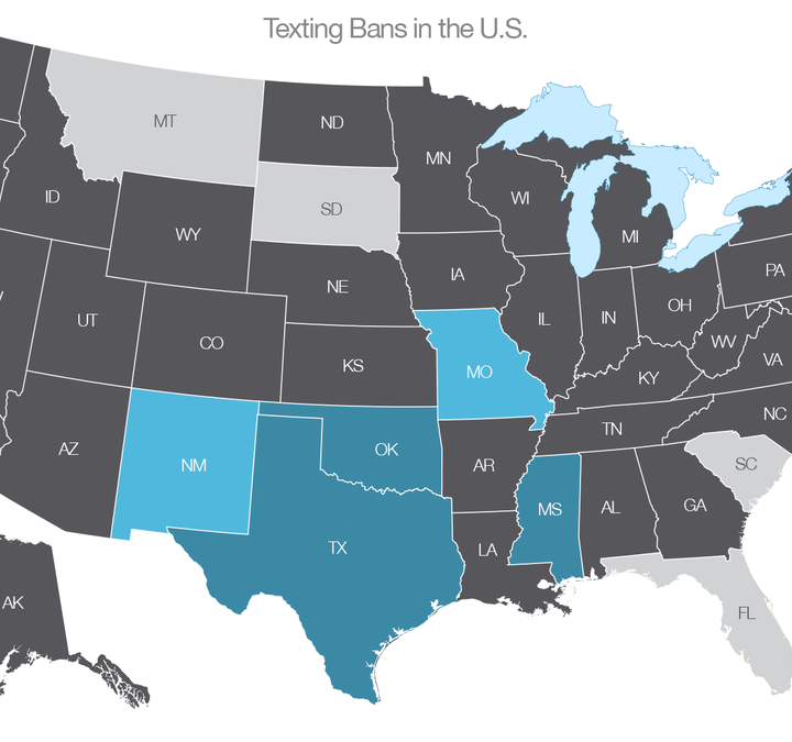 Texting-Ban-Map