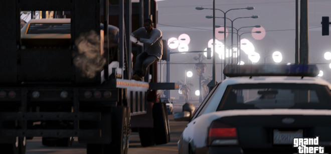 A screenshot from the upcoming video game "Grand Theft Auto V."