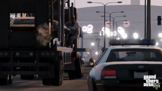 A screenshot from the upcoming video game "Grand Theft Auto V."