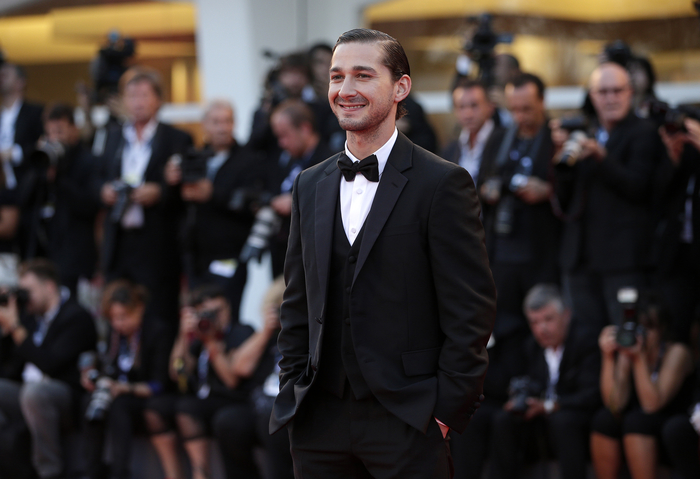 Actor LaBeouf poses on the red carpet during a screening for the movie "The Company You Keep" at the 69th Venice Film Festival