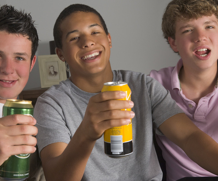 Teenage Boys Drinking Beer