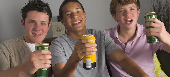 Teenage Boys Drinking Beer