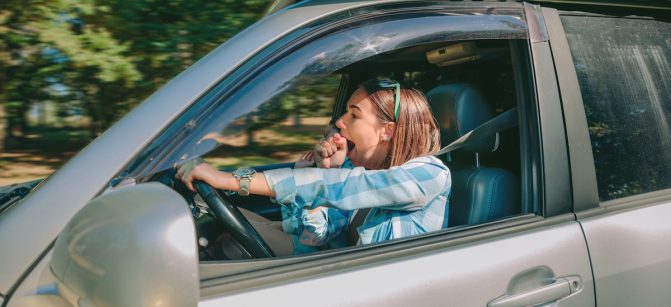 Sleep tired  driving car