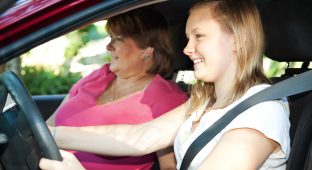 Teenage driving lesson