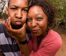 single-parent mom black parent boy sad