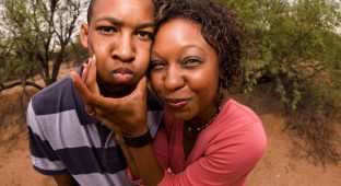 single-parent mom black parent boy sad