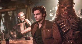 Walt Disney Studios Motion Pictures
Alden Ehrenreich as Han Solo, left, and Joonas Suotamo as Chewbacca in a scene from Ron Howard's "Solo."
