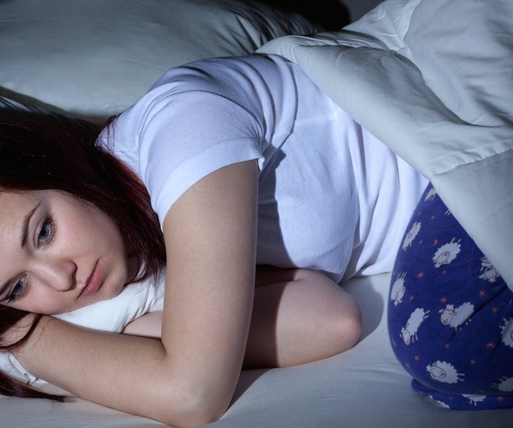 Woman cant sleep at the night because of her problems