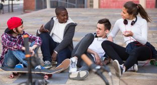 Teens g hanging out
