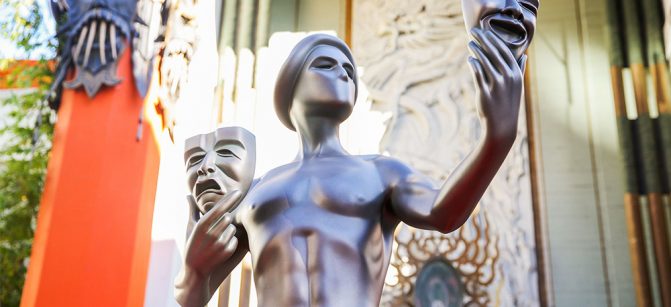 Mandatory Credit: Photo by Rich Fury/Invision/AP/REX/Shutterstock (9198260b)
The Screen Actors Guild Awards actor statue for the 22nd Annual Screen Actors Guild Awards on display at the TCL Chinese Theatre, in Los Angeles
22nd Annual SAG Awards - Actor Statue Photo Call, Los Angeles, USA - 26 Jan 2016