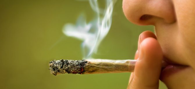 girl smoking marijuana pot
