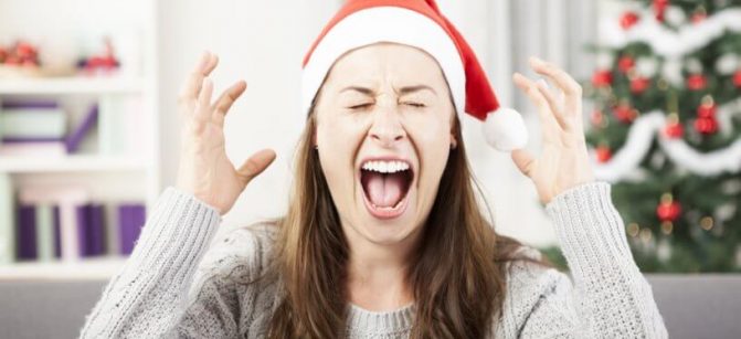 Christmas stress sad anger family