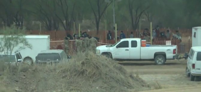 Border children sleeping on the dirt