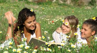 youth reading girls book